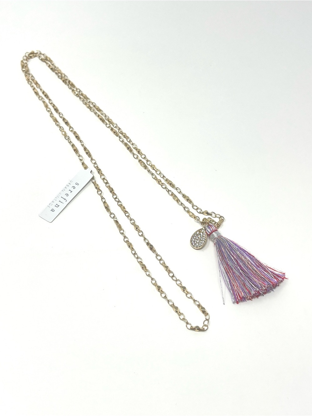 New Anthropologie x Serefina Gold Tassel Necklace